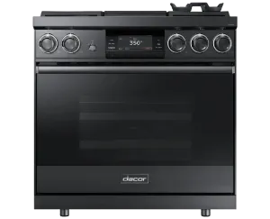 Dacor DOP36M94DAM 36" Pro Dual-Fuel Steam Range, Graphite Stainless Steel, Liquid Propane/High Altitude
