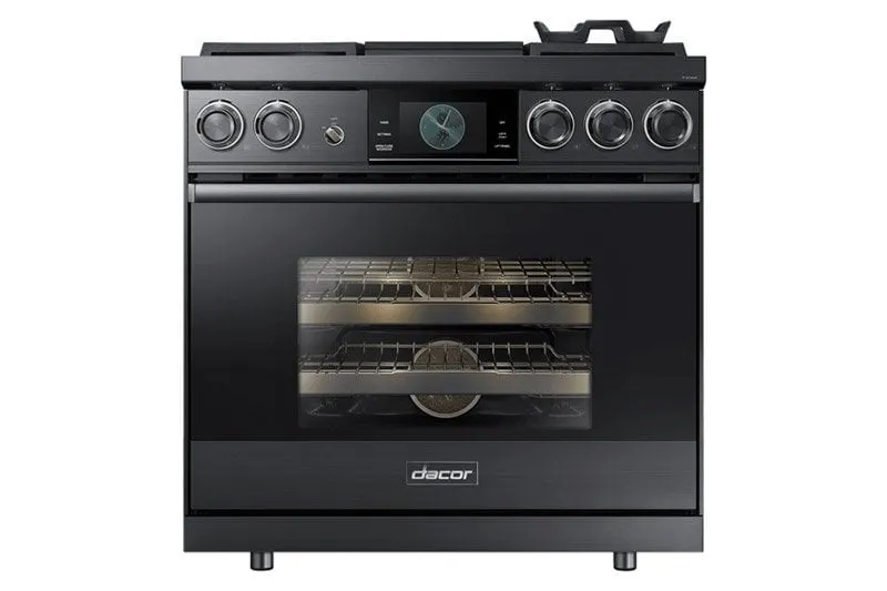 Dacor DOP36M94DHS 36" Pro Dual-Fuel Steam Range, Silver Stainless Steel, Natural Gas/High Altitude