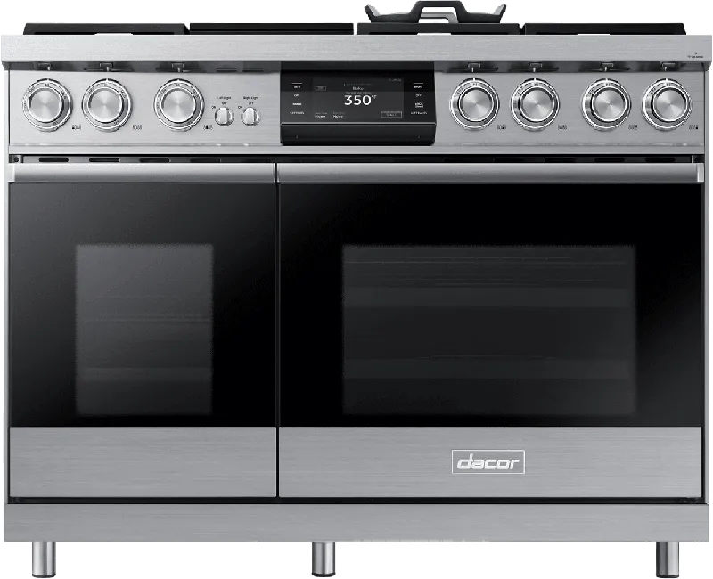 Dacor DOP48M96DHS 48" Pro Dual-Fuel Steam Range, Silver Stainless Steel, Natural Gas/High Altitude