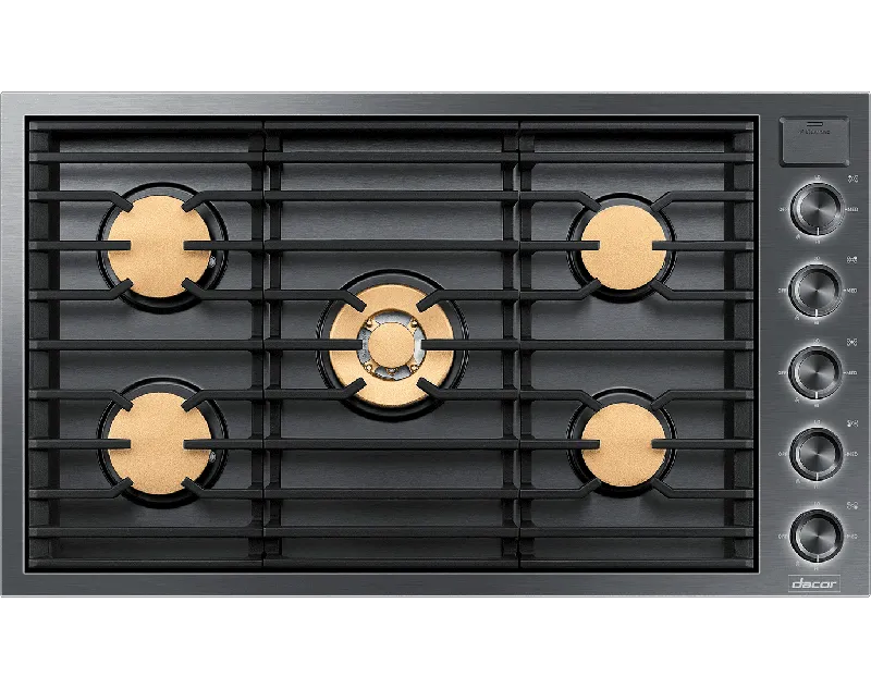 Dacor DTG36M955FM 36" Gas Cooktop, Graphite Stainless Steel, Natural Gas