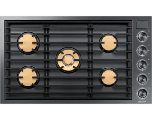 Dacor DTG36M955FM 36" Gas Cooktop, Graphite Stainless Steel, Natural Gas
