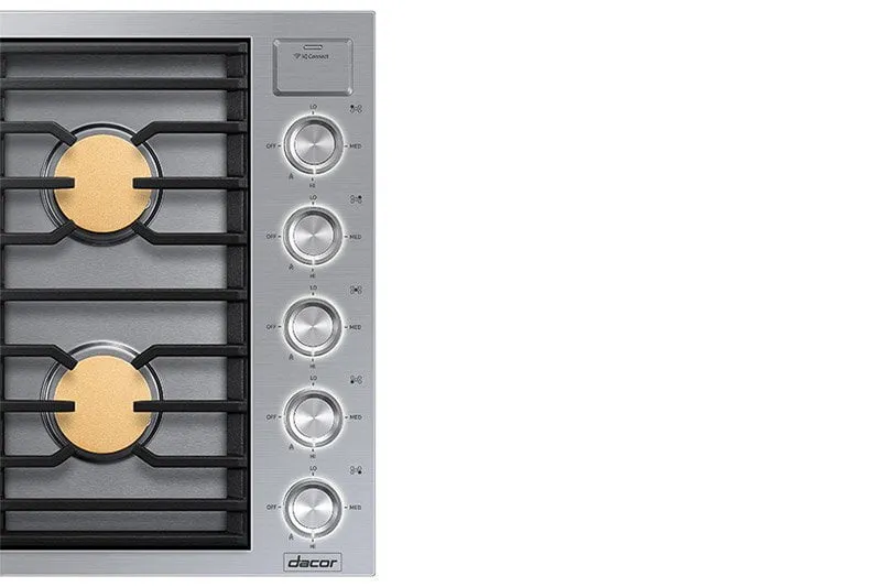 Dacor DTG36M955FM 36" Gas Cooktop, Graphite Stainless Steel, Natural Gas