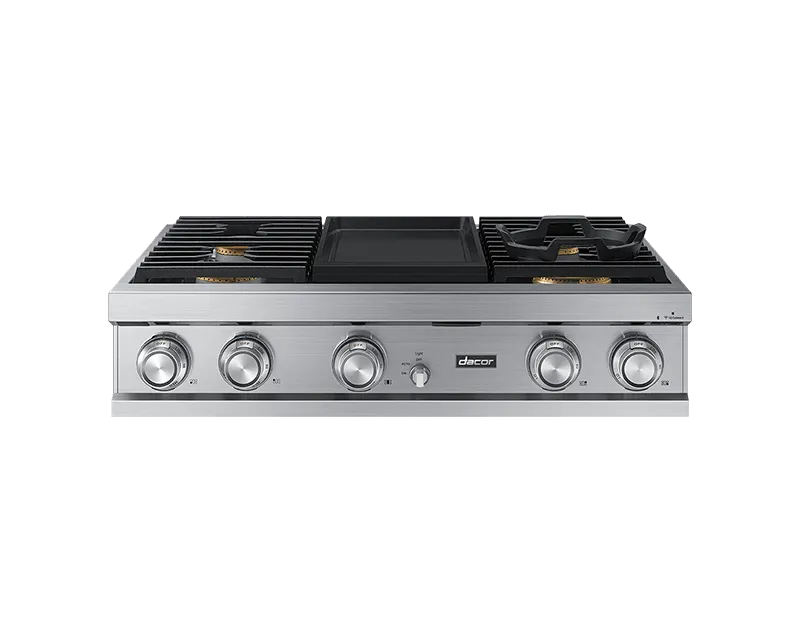 Dacor DTT36M974PS 36" Rangetop, Silver Stainless Steel, Liquid Propane