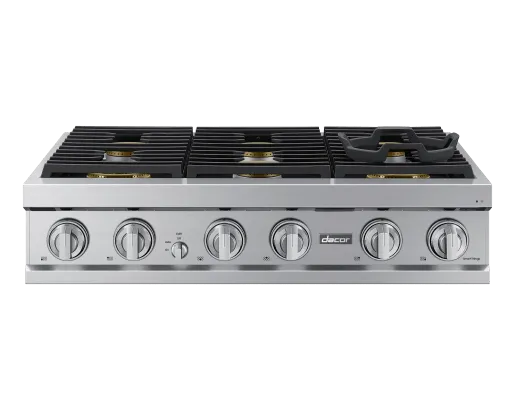 Dacor DTT36T960GS 36" Rangetop, Silver Stainless, Natural Gas/Liquid Propane