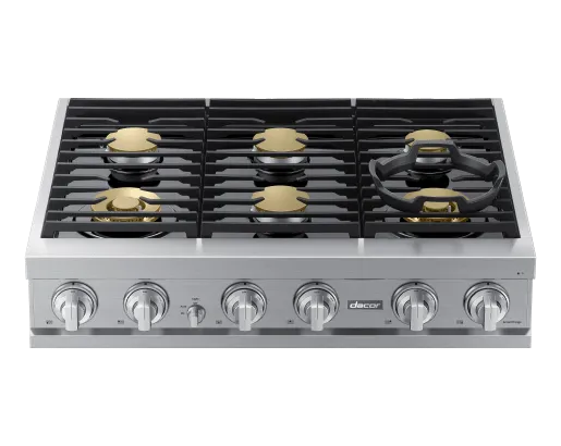 Dacor DTT36T960GS 36" Rangetop, Silver Stainless, Natural Gas/Liquid Propane