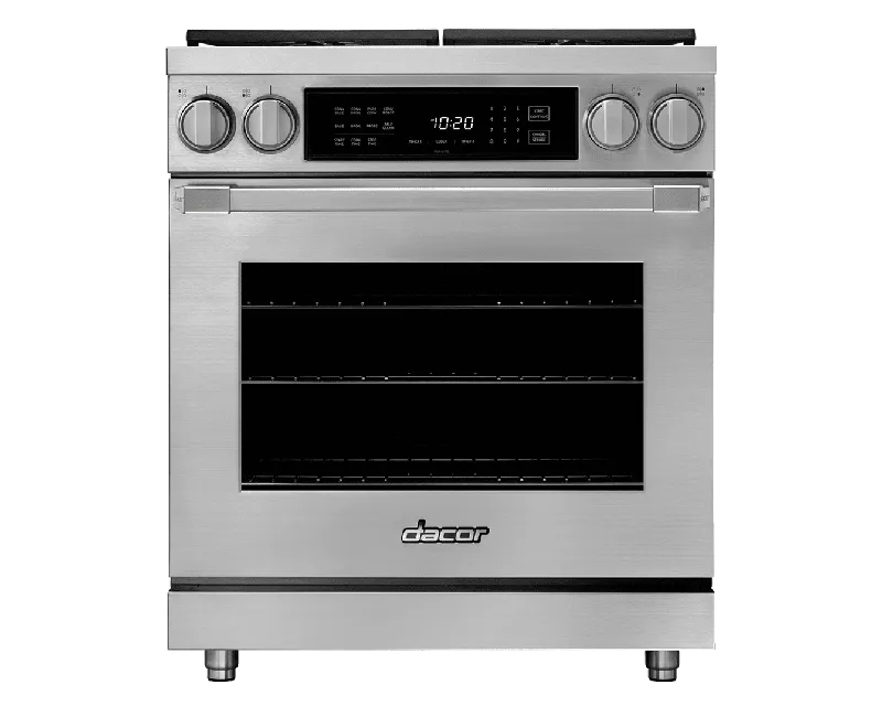 Dacor HDPR30SLPH 30" Dual Fuel Pro Range, Silver Stainless Steel, Liquid Propane/High Altitude