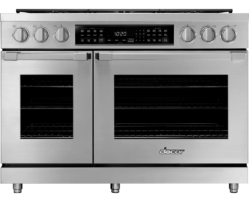 Dacor HDPR48SLP 48" Dual Fuel Pro Range, Silver Stainless Steel, Liquid Propane