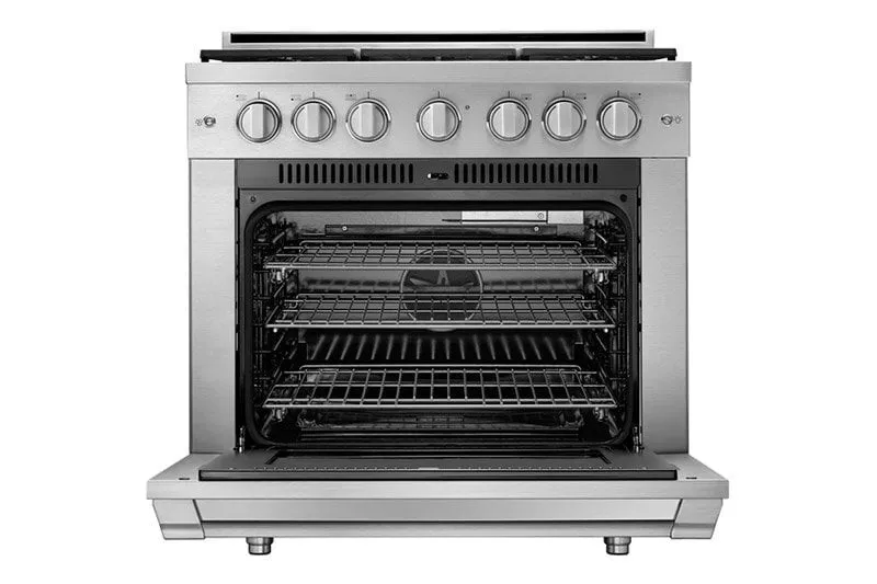 Dacor HGPR36SLP 36" Gas Pro Range, Silver Stainless Steel, Liquid Propane