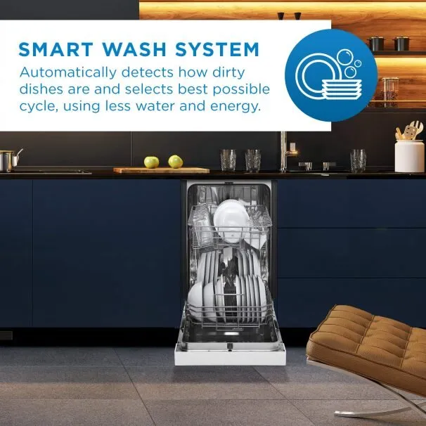 Danby DDW1804EW Danby 18 White Built-In Dishwasher