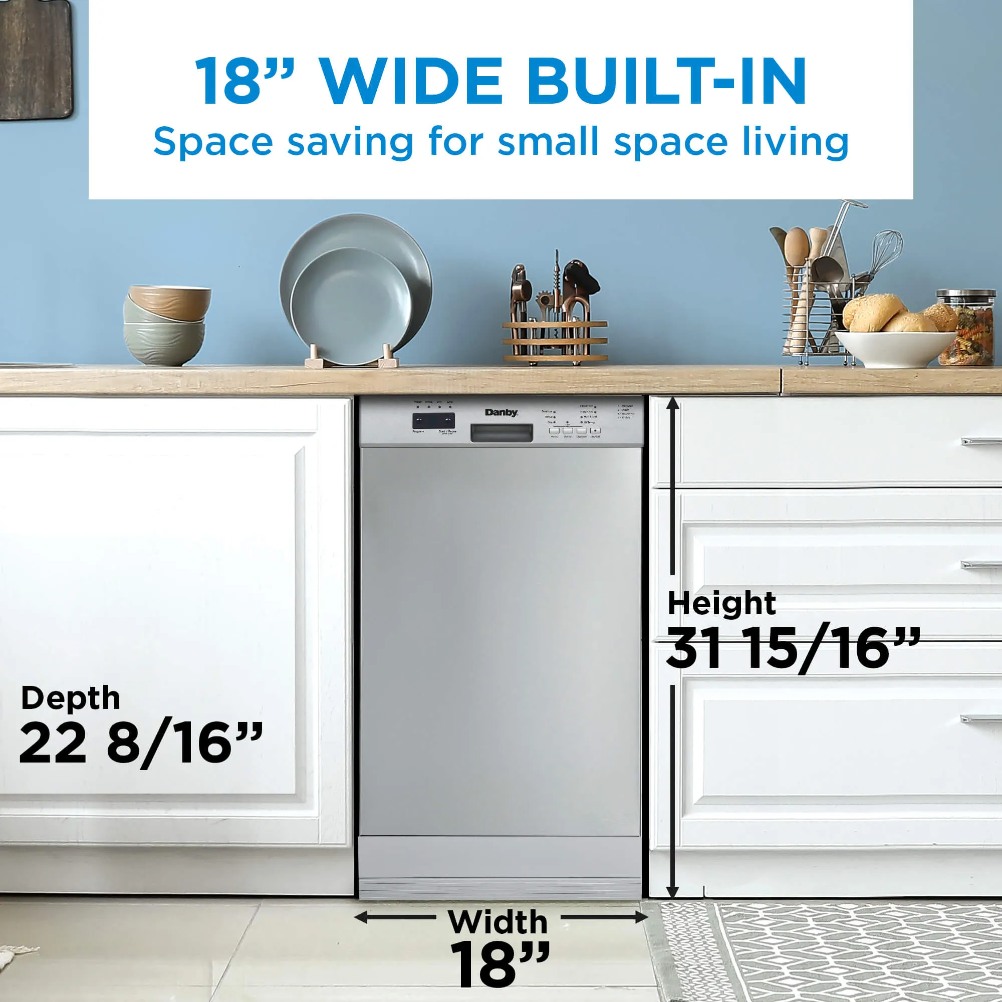 Danby DDW18D1ESS Danby 18" Electronic Dish Washer Stainless Steel