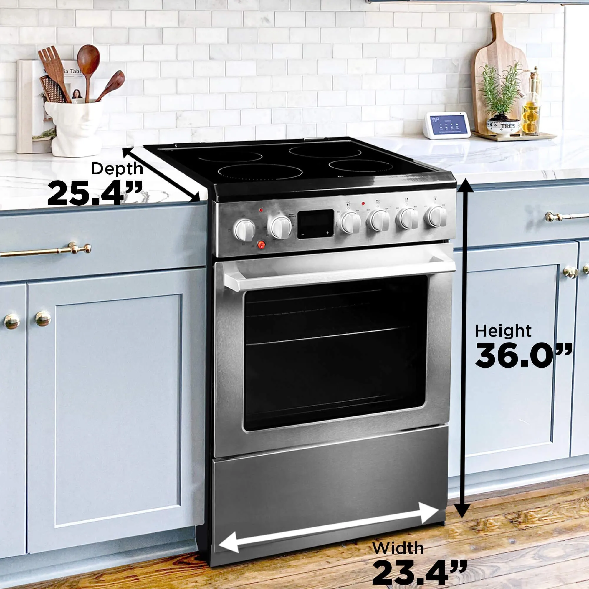 Danby DRCA240BSS Danby 24-In Truairfry Smooth Top Slide-In Electric Range In Stainless Steel
