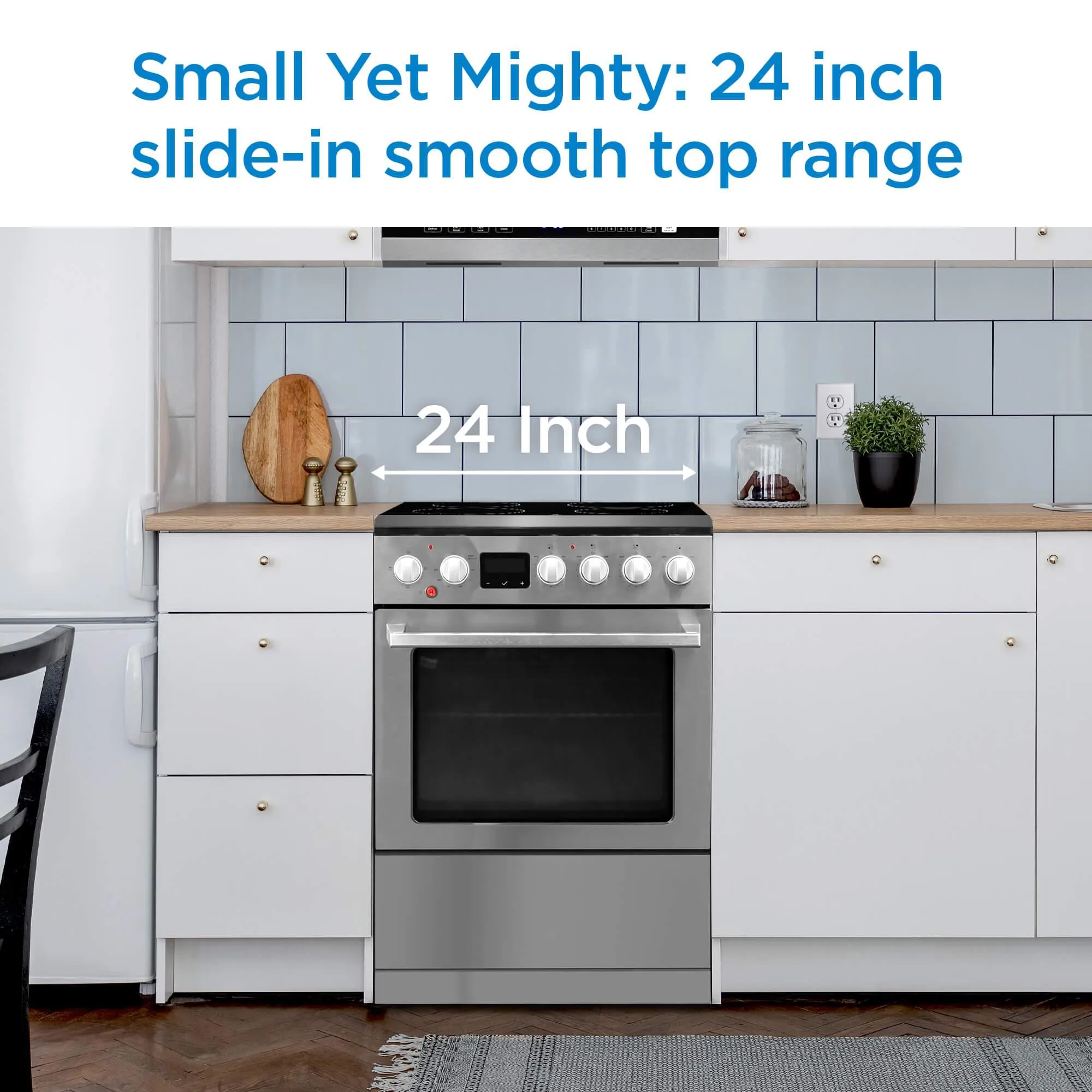 Danby DRCA240BSS Danby 24-In Truairfry Smooth Top Slide-In Electric Range In Stainless Steel