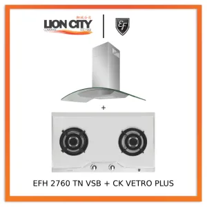 EF 90 CM Chimney Cooker Hood CK-Vetro Plus   EF EFH 2760 TN VSB 78cm Built in Stainless Steel Gas Hob