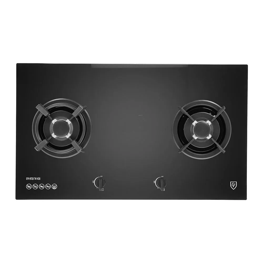 EF 90 CM Chimney Cooker Hood CK-Vetro Plus   EF EFH 9720 TN VGB Glass Hob EFH9720TNVGB
