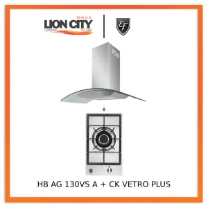 EF 90 CM Chimney Cooker Hood CK-Vetro Plus   EF HB AG 130VS A 30cm Built in Stainless Steel Gas Hob