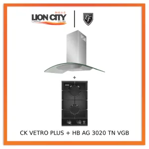 EF 90 CM Chimney Cooker Hood CK-Vetro Plus   EF HB AG 3020 TN VGB Built-in Hob HBAG3020TNVGB