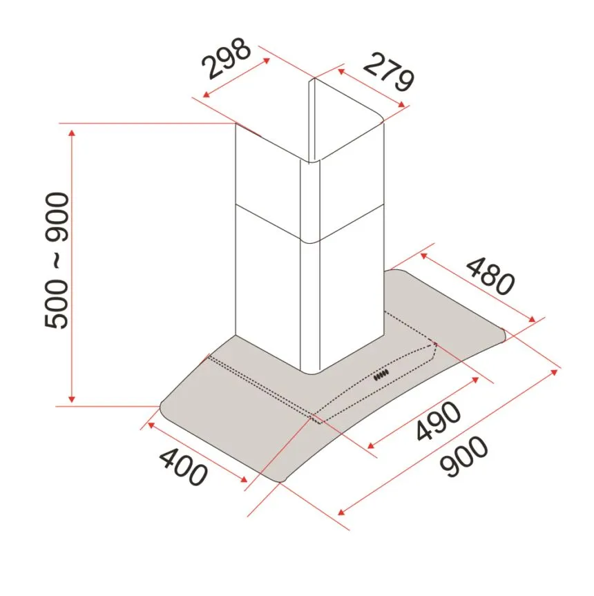 EF 90 CM Chimney Cooker Hood CK-Vetro Plus   EF HB AG 360VS A 58cm Built-in Hob