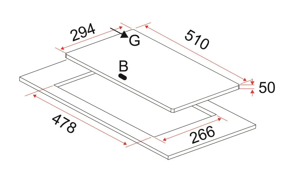 EF 90 CM Chimney Cooker Hood CK-Vetro Plus   HB AG 3010 TN VGB 30cm Hob Single Burner