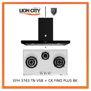 EF 90cm Chimney Hood CK FINO PLUS BK   EF EFH 3763 TN VSB 78cm Built in Stainless Steel Gas Hob