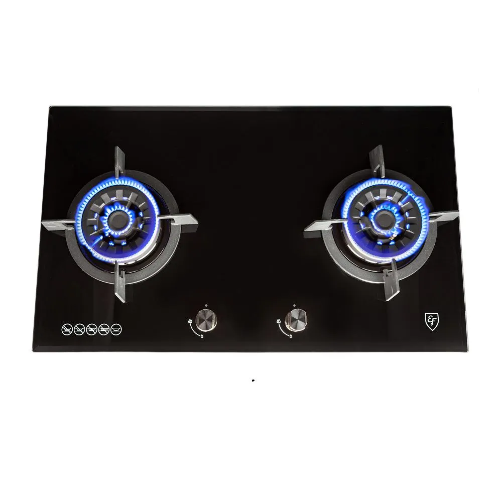 EF 90cm Chimney Hood CK FINO PLUS BK   EF EFH 7626 WT VGB 78 cm, 2 Wok Burners Gas Built in Hob