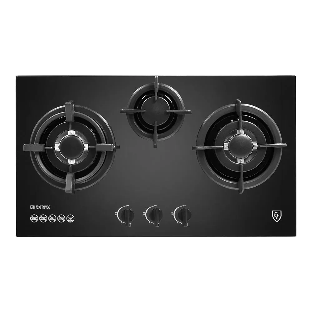 EF 90cm Chimney Hood CK FINO PLUS BK   EF EFH 7630 TN VGB Glass Hob EFH7630TNVGB