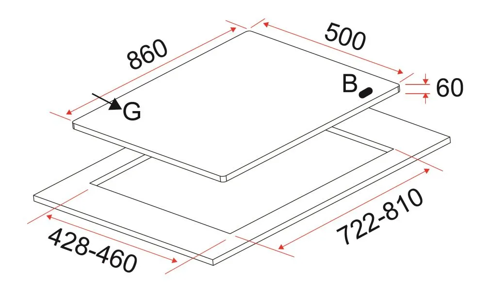 EF 90cm Chimney Hood CK FINO PLUS BK   EF EFH 9720 TN VGB Glass Hob EFH9720TNVGB