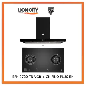EF 90cm Chimney Hood CK FINO PLUS BK   EF EFH 9720 TN VGB Glass Hob EFH9720TNVGB