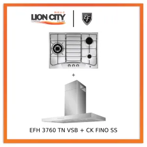 EF 90cm Chimney Hood CK-Fino SS   EF EFH3760 68cm 3-Burner Gas Hob