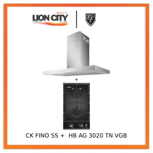 EF 90cm Chimney Hood CK-Fino SS   EF HB AG 3020 TN VGB Built-in Hob HBAG3020TNVGB