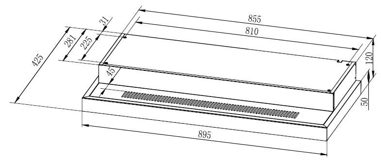 EF 90cm EFCH 9201T SS Conventional hood