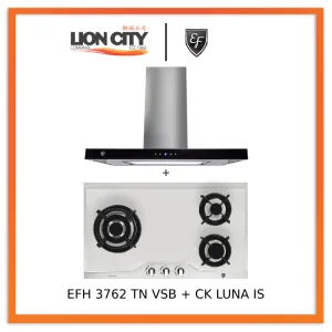 EF CK LUNA IS 90cm Island Hood   EF EFH 3762 TN VSB 78cm Built in Stainless Steel Gas Hob