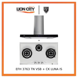 EF CK LUNA IS 90cm Island Hood   EF EFH 3763 TN VSB 78cm Built in Stainless Steel Gas Hob