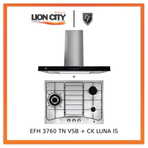 EF CK LUNA IS 90cm Island Hood   EF EFH3760 68cm 3-Burner Gas Hob