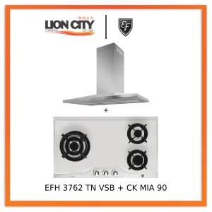 EF CK-Mia 90 90 cm Stainless Steel Chimney hood   EF EFH 3762 TN VSB 78cm Built in Stainless Steel Gas Hob