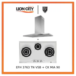 EF CK-Mia 90 90 cm Stainless Steel Chimney hood   EF EFH 3763 TN VSB 78cm Built in Stainless Steel Gas Hob