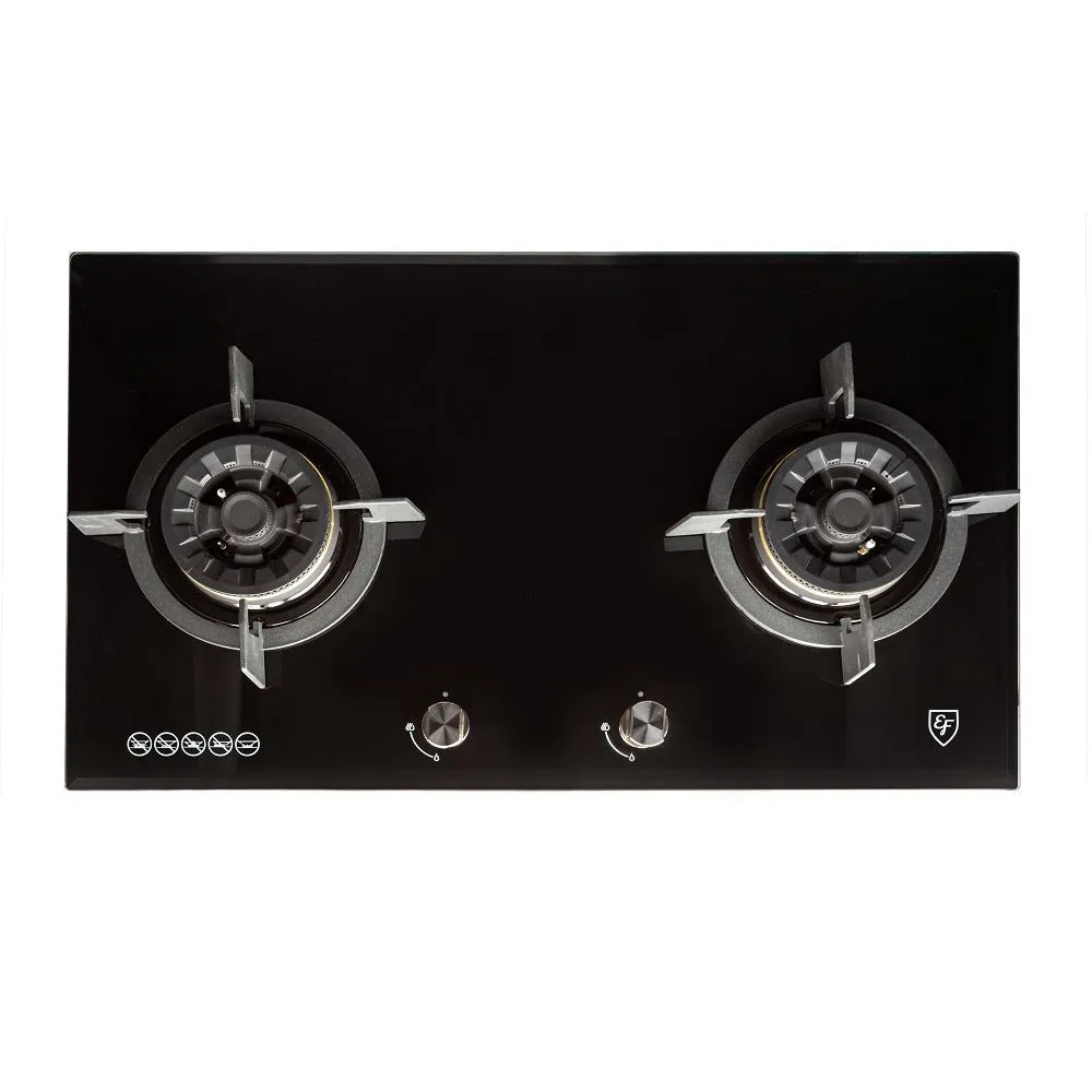 EF CK-Mia 90 90 cm Stainless Steel Chimney hood   EF EFH 7626 WT VGB 78 cm, 2 Wok Burners Gas Built in Hob