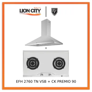 EF CK Premio 90 Chimney Hood   EF EFH 2760 TN VSB 78cm Built in Stainless Steel Gas Hob