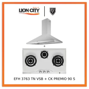 EF CK Premio 90 Chimney Hood   EF EFH 3763 TN VSB 78cm Built in Stainless Steel Gas Hob