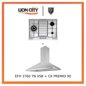 EF CK Premio 90 Chimney Hood   EF EFH3760 68cm 3-Burner Gas Hob