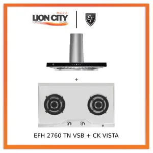 EF EFH 2760 TN VSB 78cm Built in Stainless Steel Gas Hob   CK VISTA Cooker Hood 90CM
