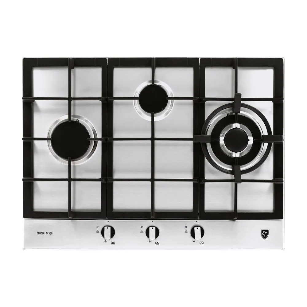 EF EFH 3761 TN VSB 68cm Built in Stainless Steel Gas Hob   CK VISTA Cooker Hood 90CM