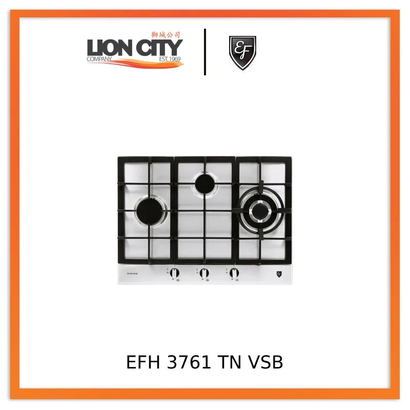 EF EFH 3761 TN VSB 68cm Built in Stainless Steel Gas Hob EFH3761TNVSB