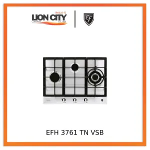 EF EFH 3761 TN VSB 68cm Built in Stainless Steel Gas Hob EFH3761TNVSB