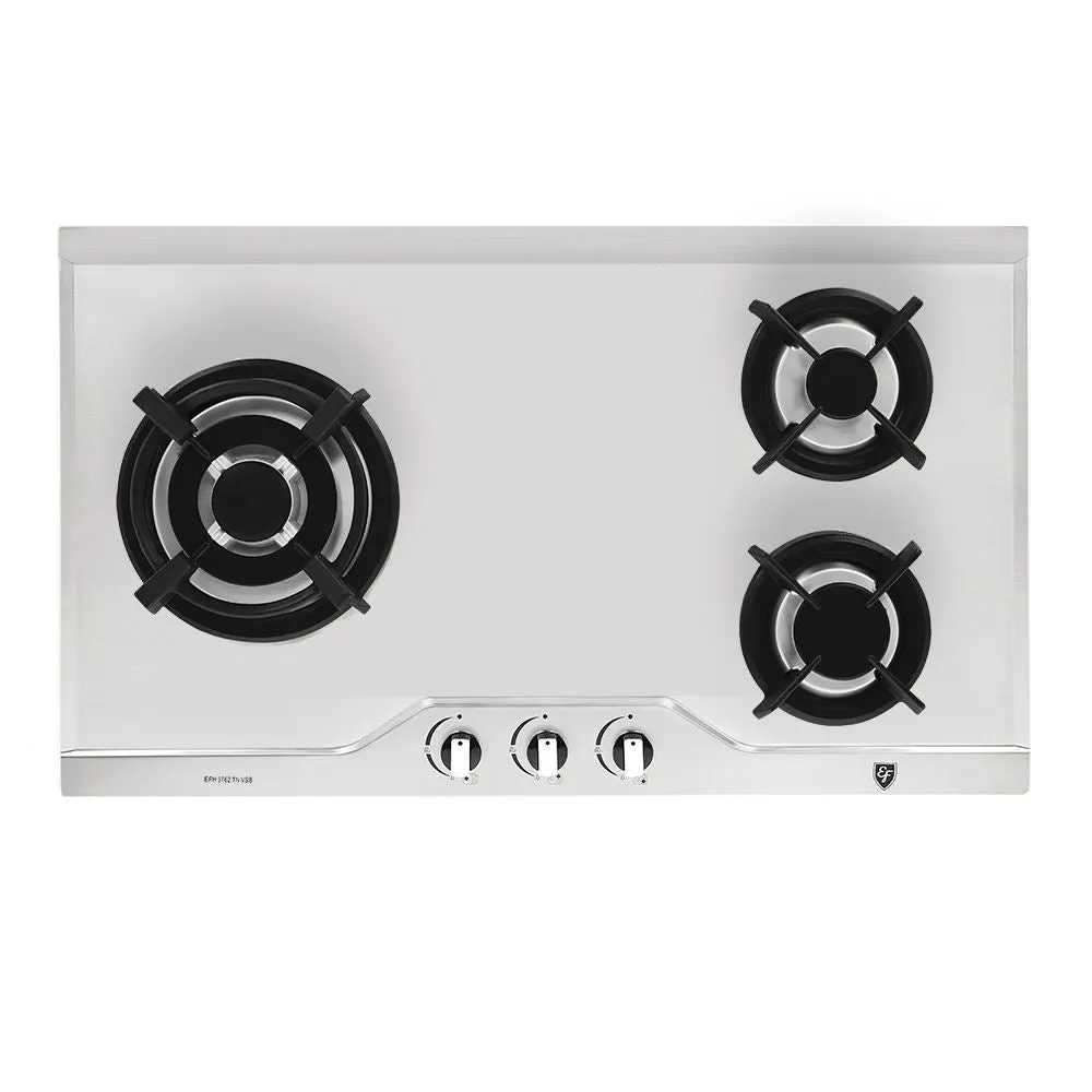 EF EFH 3762 TN VSB 78cm Built in Stainless Steel Gas Hob   CK VISTA Cooker Hood 90CM