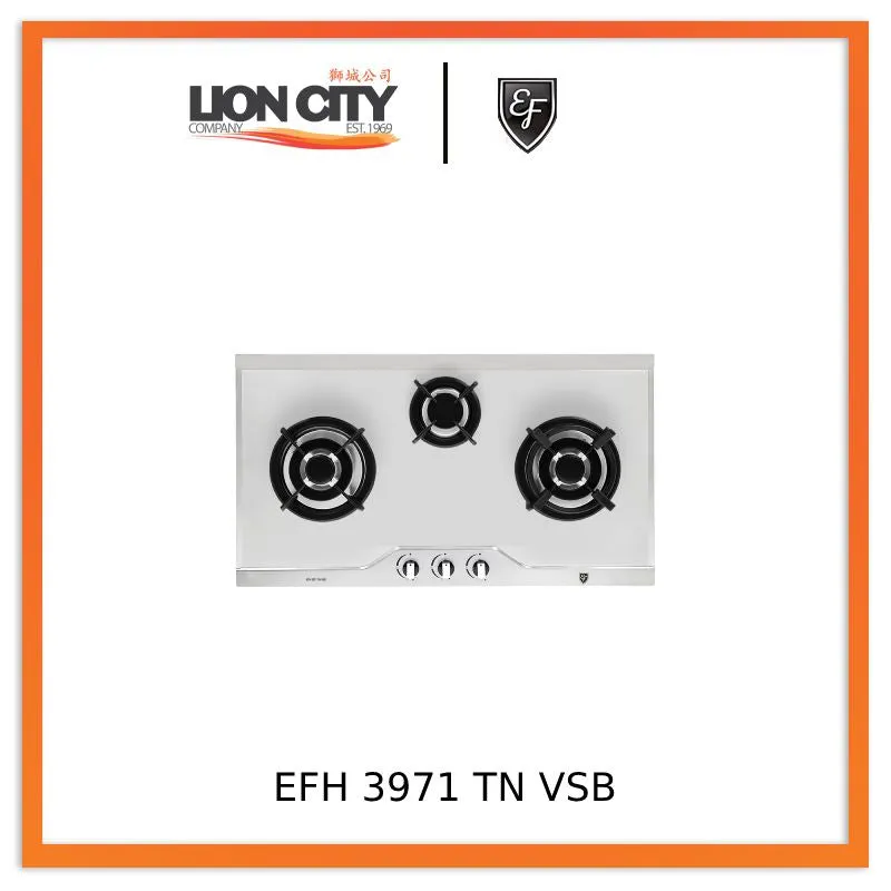 EF EFH3971 86cm 3-Burner GAS HOB (EFH 3971 TN VSB) EFH3971TNVSB SS/PUB