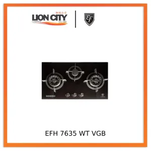 EF EFH7635WTVGB 78cm Gas Hob 3 Brass Burners EFH 7635 WT VGB