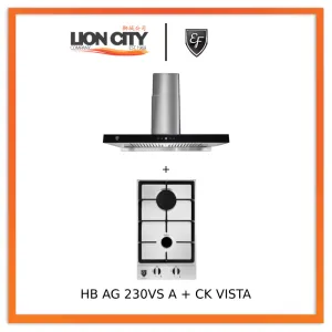 EF HB AG 230VS A 30cm Built in Stainless Steel Gas Hob   CK VISTA Cooker Hood 90CM