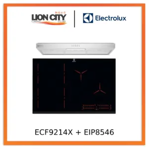 Electrolux ECF9214X 90cm UltimateTaste 300 fixed cooker hood Electrolux EIP8546 80cm built-in flexi bridge induction hob