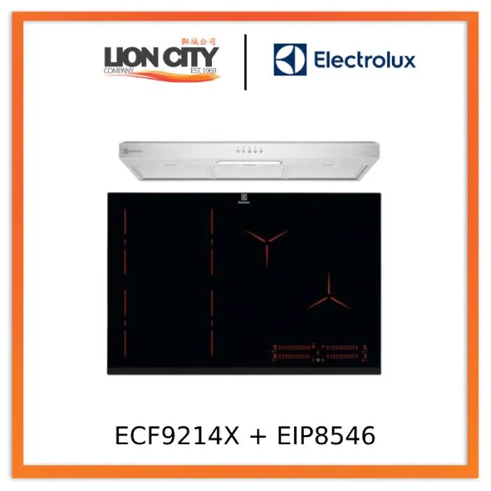 Electrolux ECF9214X 90cm UltimateTaste 300 fixed cooker hood Electrolux EIP8546 80cm built-in flexi bridge induction hob