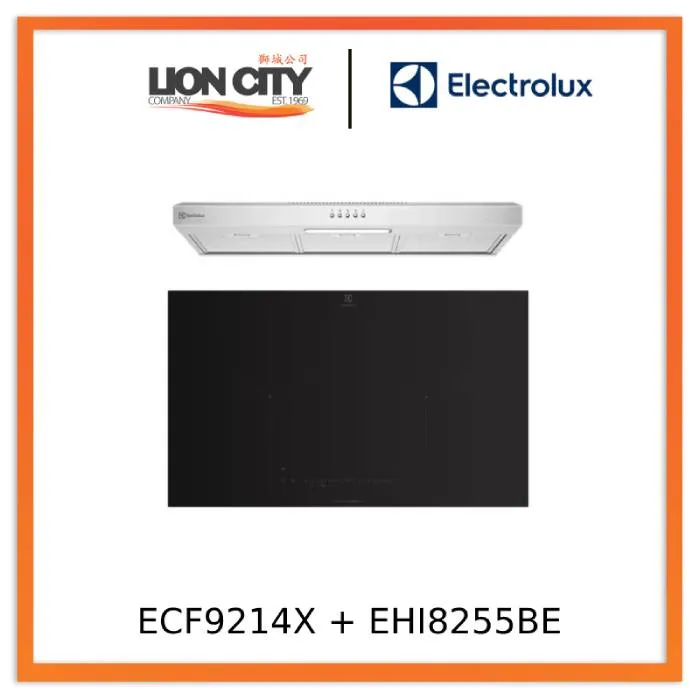 Electrolux ECF9214X 90cm UltimateTaste 300 fixed extractor hood Electrolux EHI8255BE 80cm UltimateTaste 700 built-in induction hob with 2 cooking zones